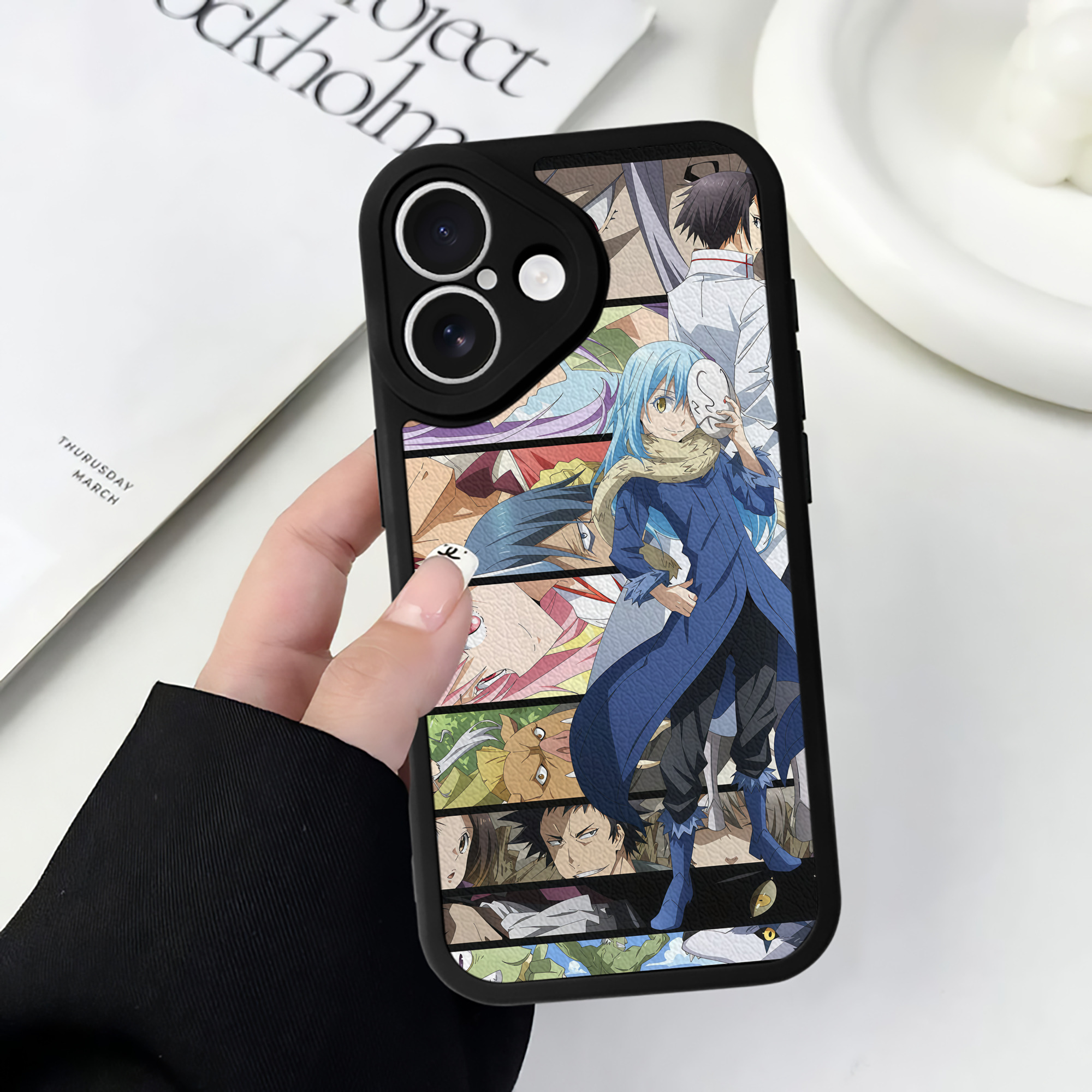 （画像用） 転スラ Regarding Reincarnated to Slime 【iPhone 16シリーズ対応】シリコンスマホケース（レザー調） 材質：シリコン